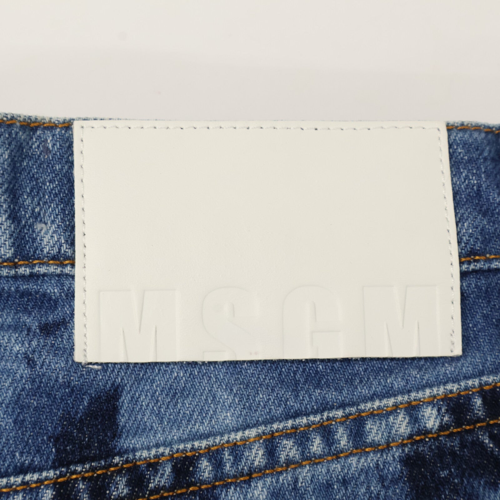 MSGM Blue All-over Pattern Denim Shorts Bottoms 38 Women's