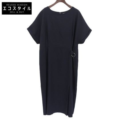 美品 亚麻质感显瘦连衣裙 女式 海军蓝 127-58013 24SS 连衣裙 — 女式