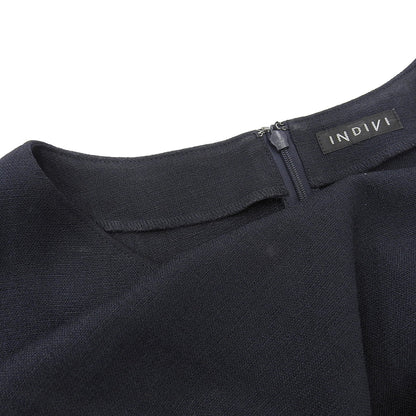 美品 亚麻质感显瘦连衣裙 女式 海军蓝 127-58013 24SS 连衣裙 — 女式