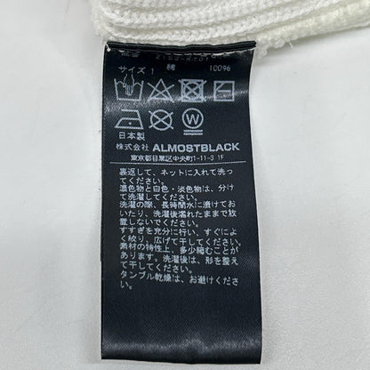 ALMOSTBLACK White 21SS-KT01 Distressed Big-Rib Knit Top