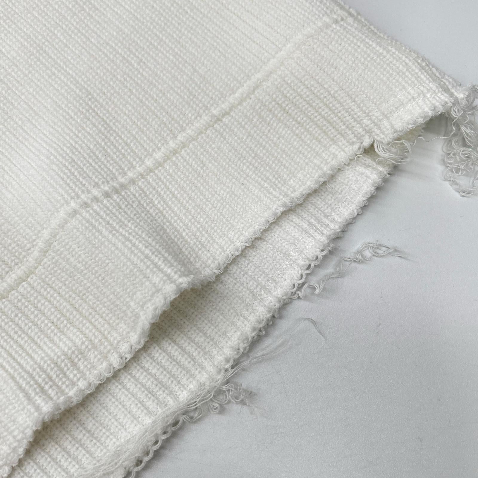 ALMOSTBLACK White 21SS-KT01 Distressed Big-Rib Knit Top