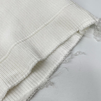 ALMOSTBLACK White 21SS-KT01 Distressed Big-Rib Knit Top