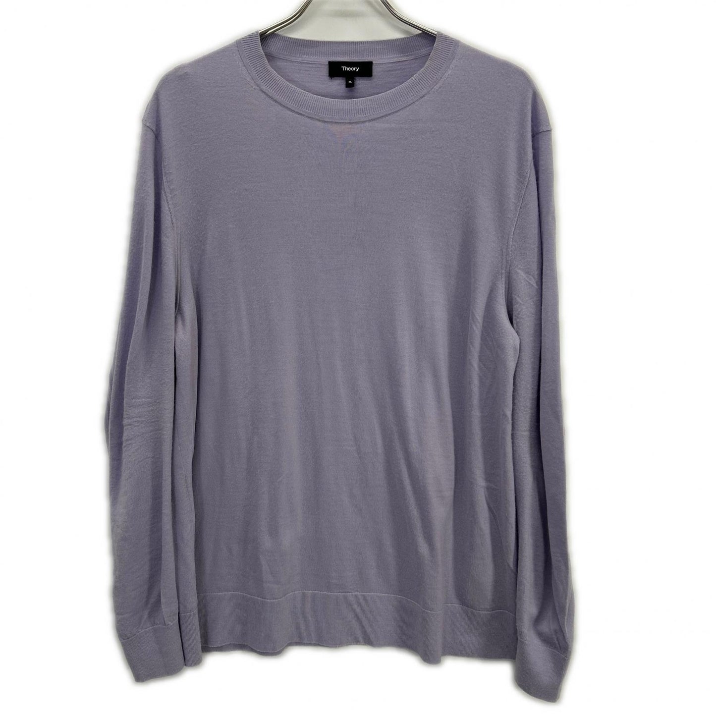 Theory セオリー 24年製パープル ウール Regal Wool Crew Neck PO トップス