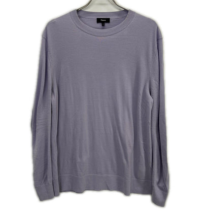 Theory セオリー 24年製パープル ウール Regal Wool Crew Neck PO トップス