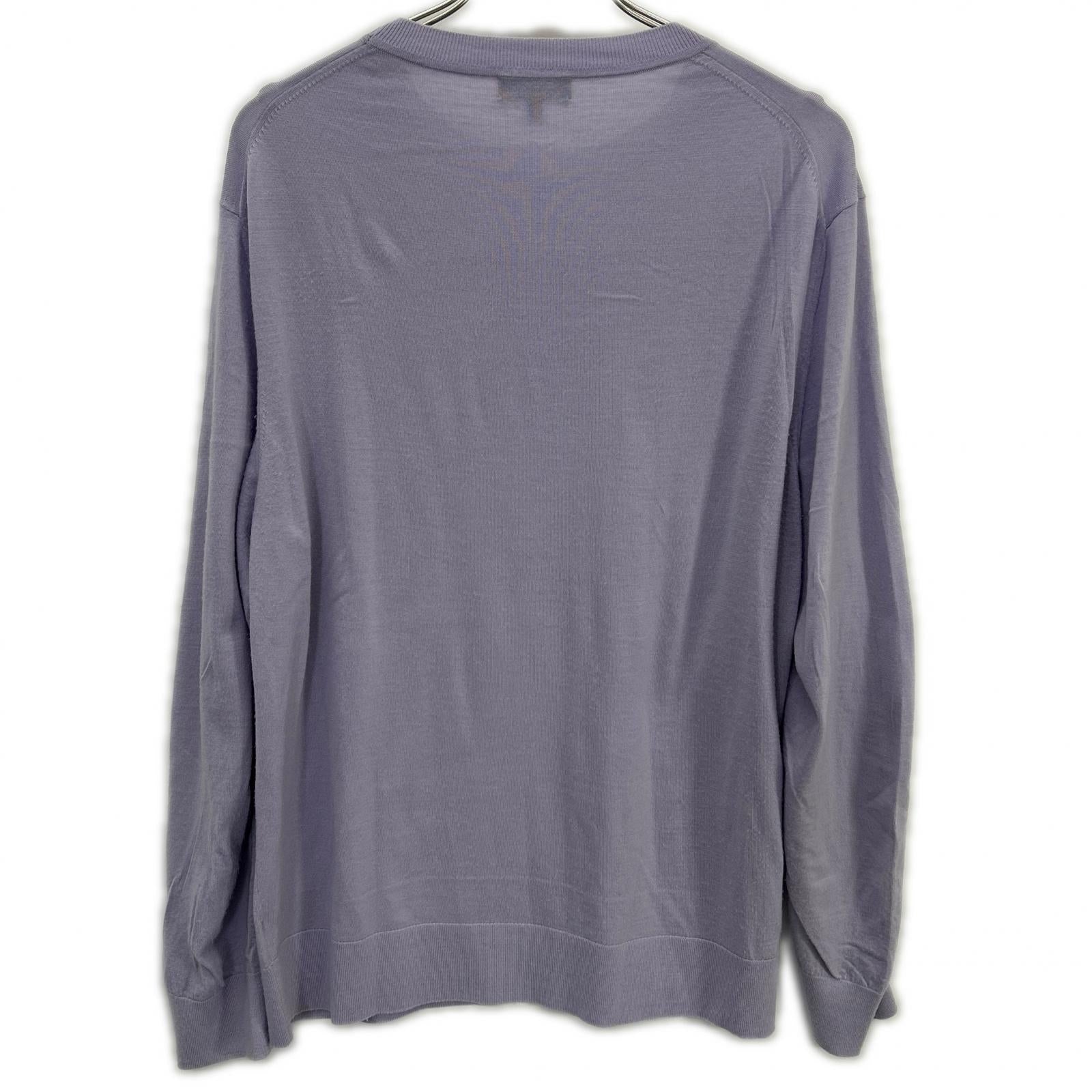 Theory セオリー 24年製パープル ウール Regal Wool Crew Neck PO トップス