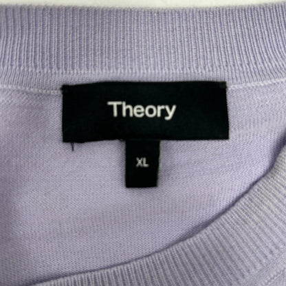 Theory セオリー 24年製パープル ウール Regal Wool Crew Neck PO トップス