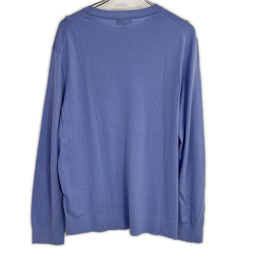 24SS Purple Regal Wool Crew Neck Pullover Top XL Men's