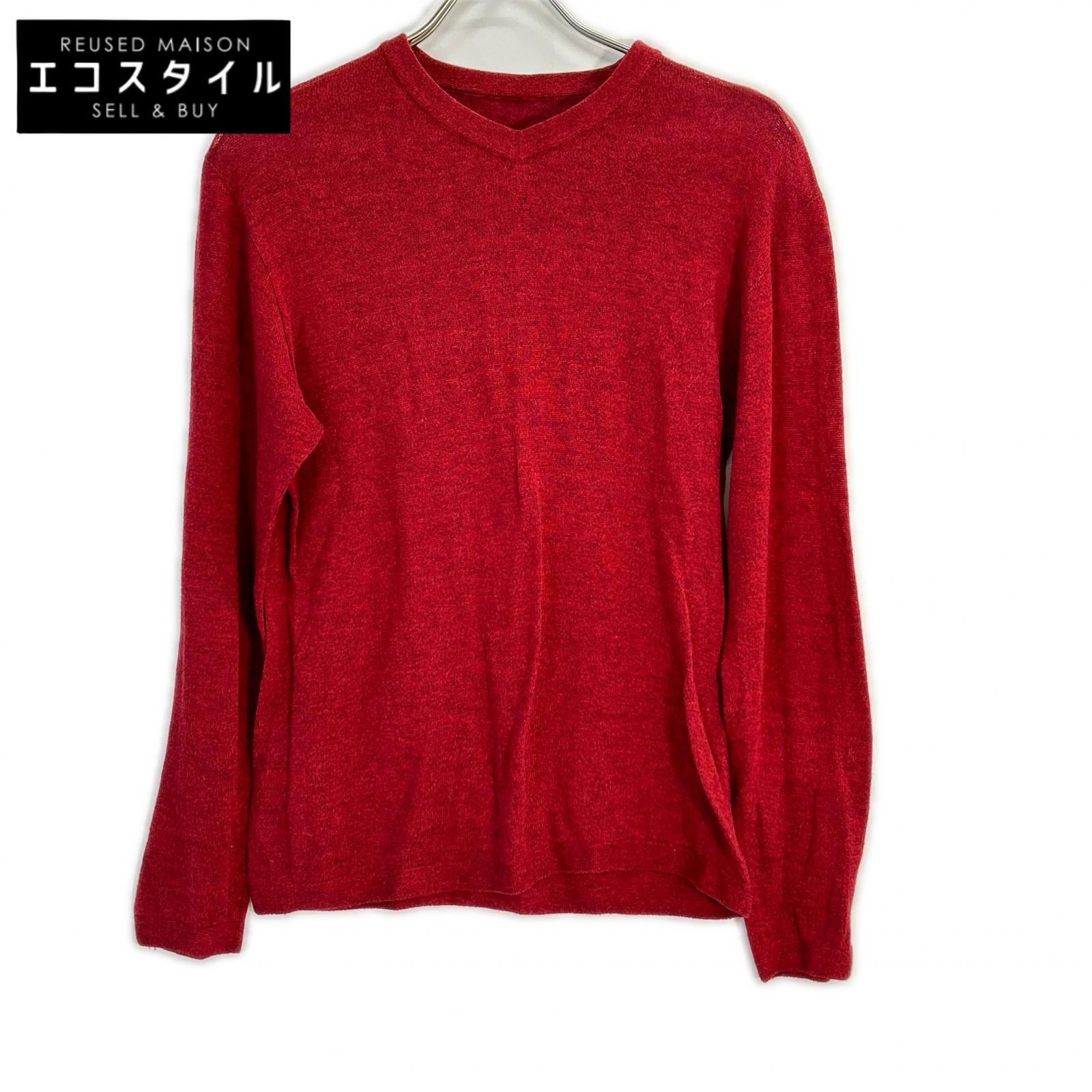 45R Red Cotton Choga-ze Knit Sweater Top 1