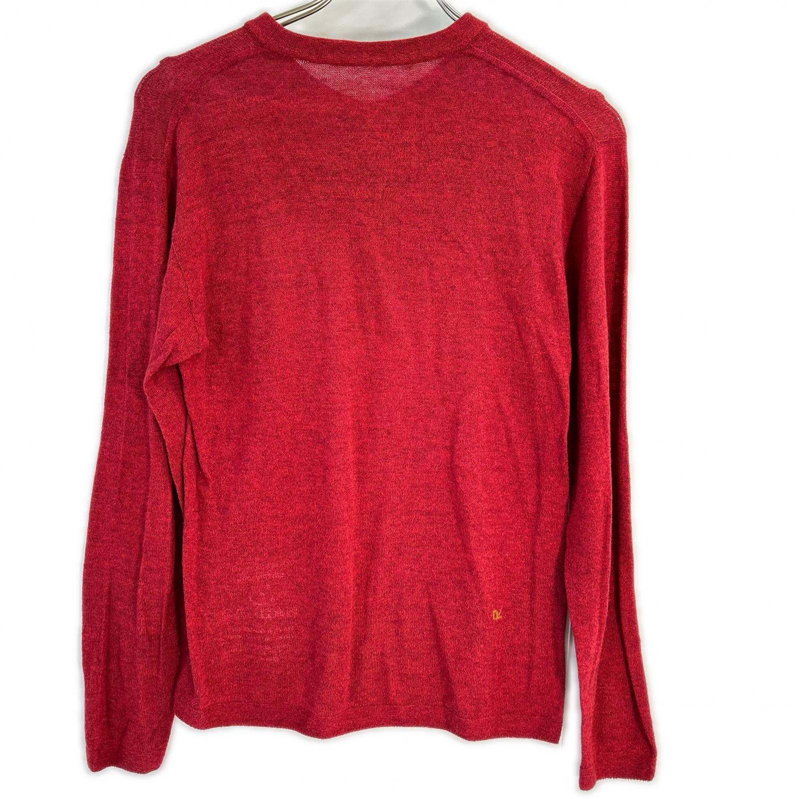 45R Red Cotton Choga-ze Knit Sweater Top 1