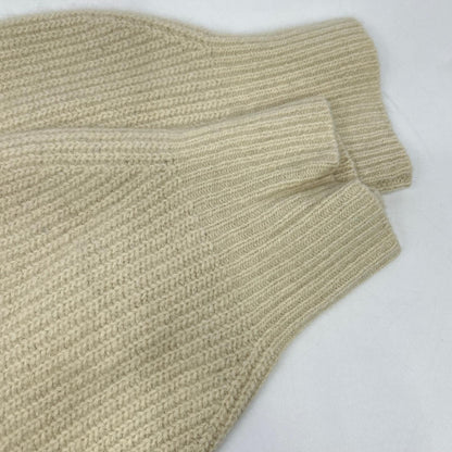 FRAY I.D 弗雷ID FWNT234044 米色 蕾丝饰边貉子毛针织衫 上衣