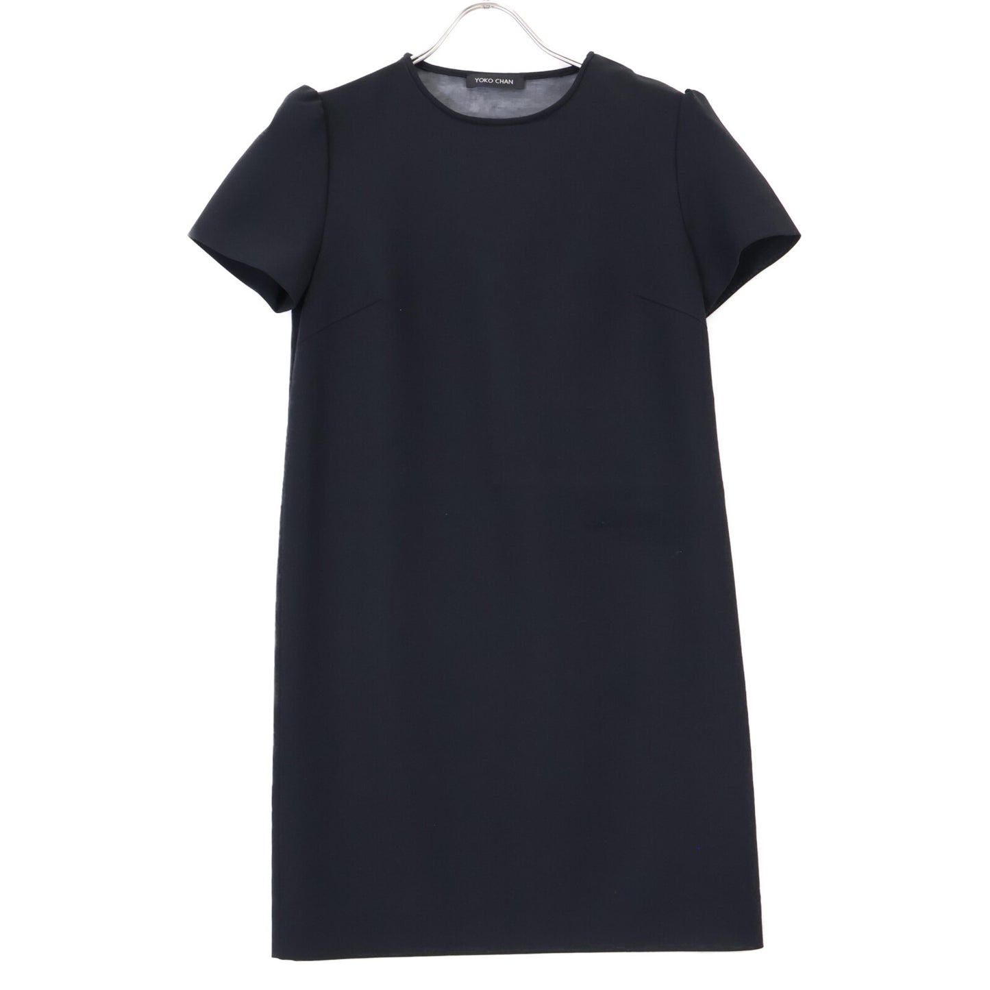 YOKOCHAN Black Rayon Blend Back V Organza Dress One-Piece 36 Women's