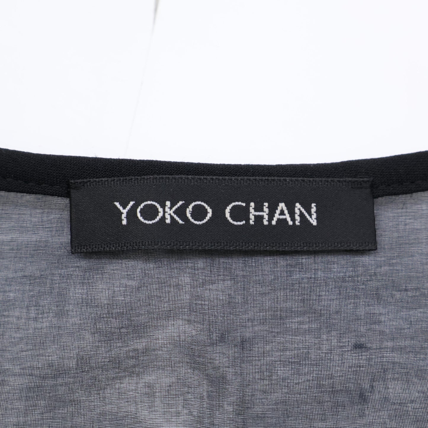 YOKOCHAN Black Rayon Blend Back V Organza Dress One-Piece 36 Women's