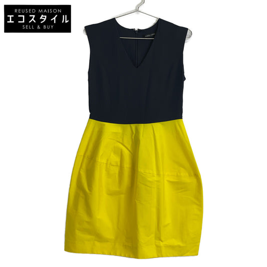 YOKOCHAN Yellow x Navy YCD-13SSC-020 Sleeveless Bi-color Dress Dress 38 Women's