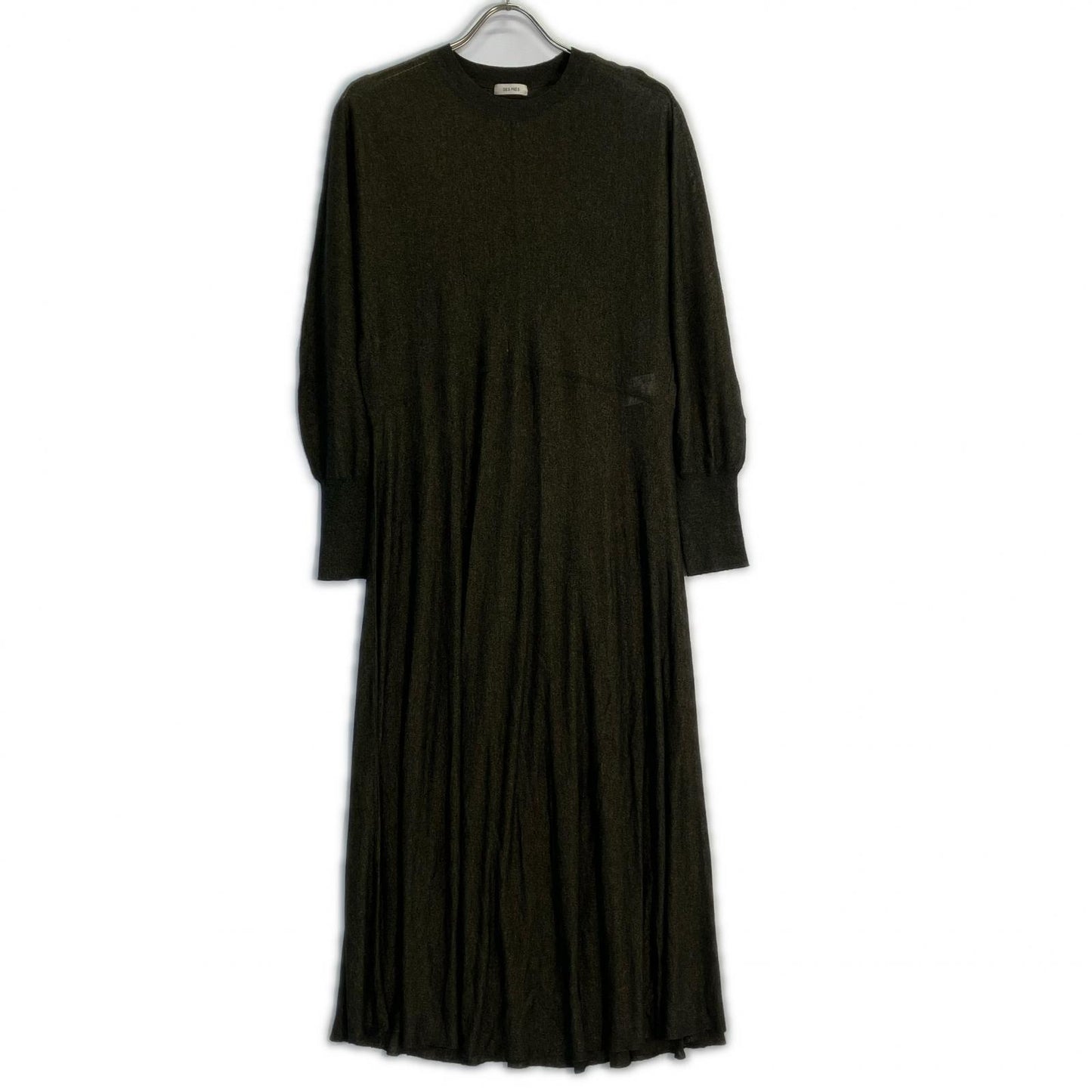 DES PRES Rayon Polyester Sheer Dolman Sleeve Dress, Dress, F