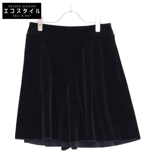 VELOUR NOIR 40455 Black Velour Half Pants Bottoms 38 Women's