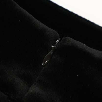 VELOUR NOIR 丝绒黑 40455 黑色丝绒短裤 下装 38 女士