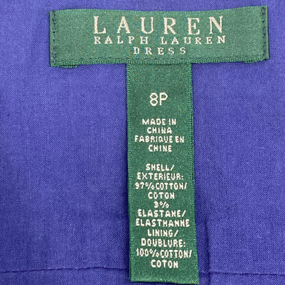 LAUREN RALPH LAUREN 劳伦拉夫劳伦 蓝色 花卉 无袖连衣裙 8P 女士