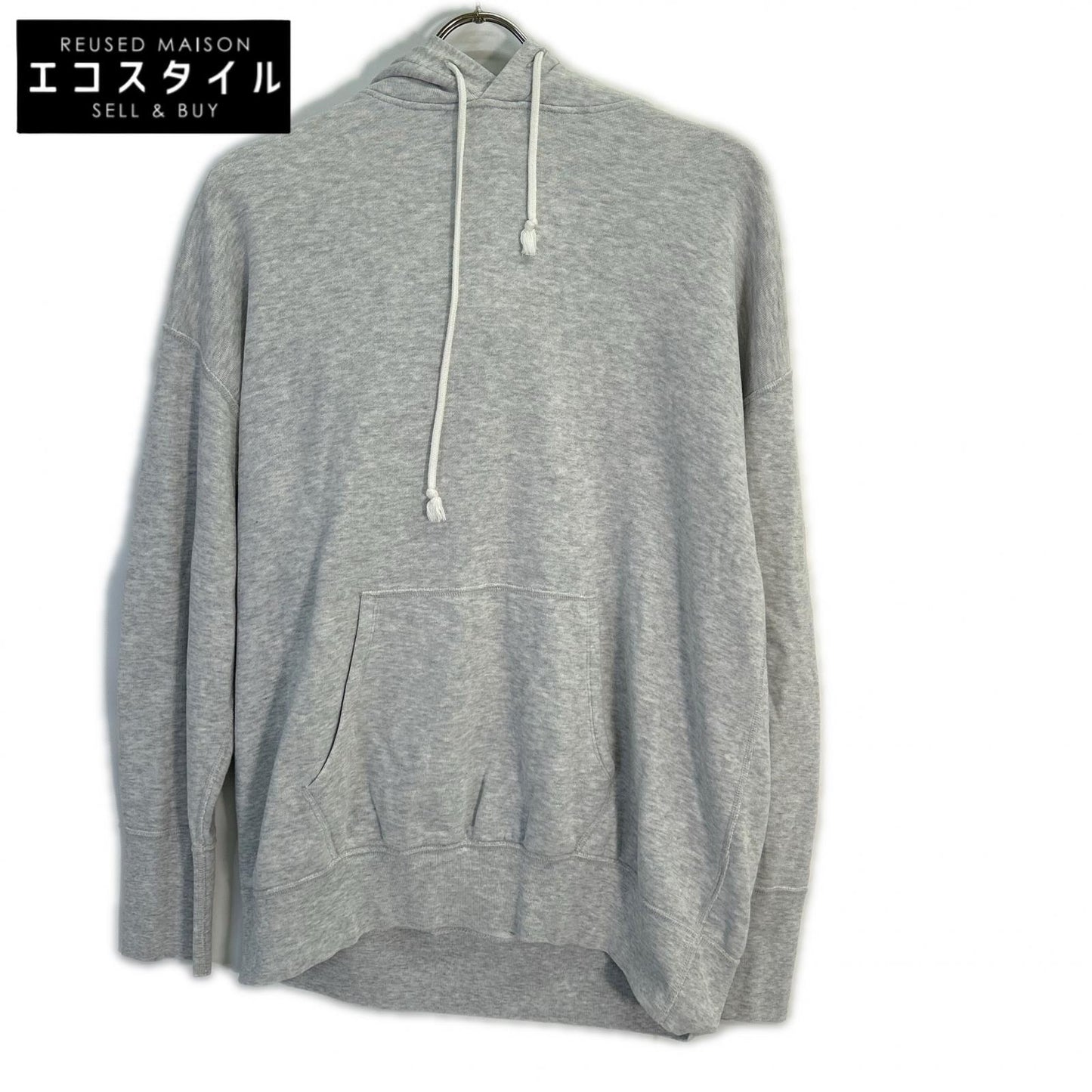 GALERIE VIE Grey Cotton Jersey Hooded Parka Top S