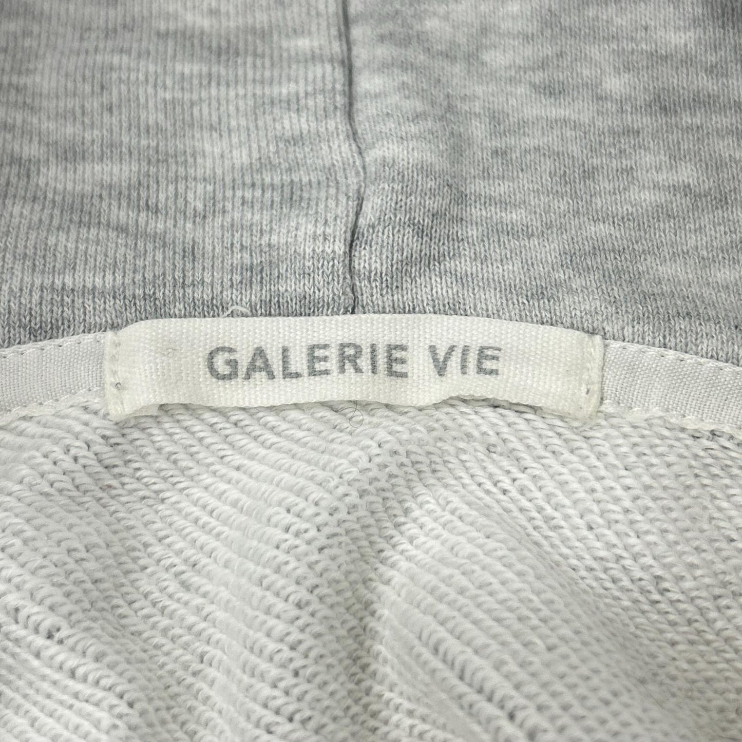 GALERIE VIE Grey Cotton Jersey Hooded Parka Top S