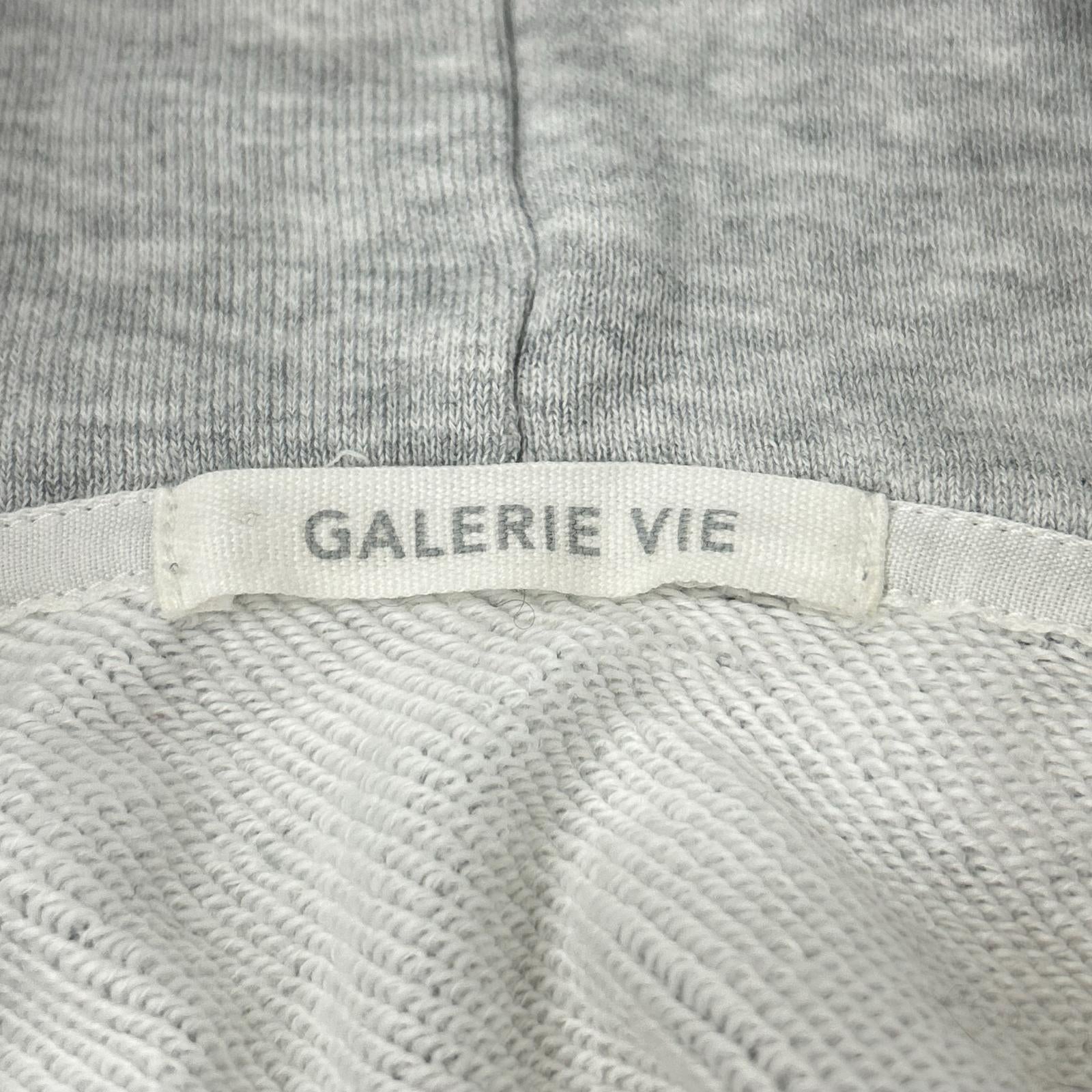 GALERIE VIE Grey Cotton Jersey Hooded Parka Top S