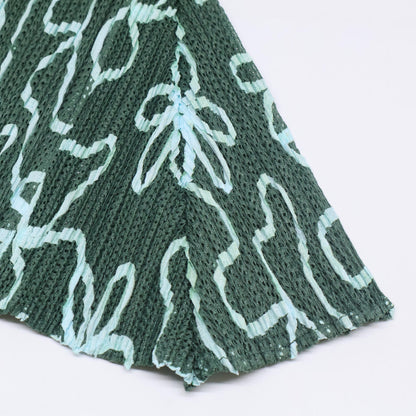 PLEATS PLEASE 三宅一生褶皱 10年款 绿色花卉印花 短袖开衫 上衣