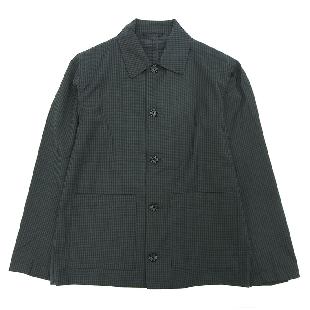 green label relaxing グリーンレーベルリラクシング 美品 ウール混 カバーオール シャツジャケット メンズ グリーン×ブラック S ジャケット