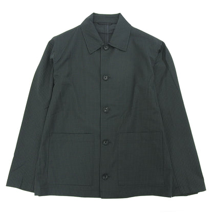 green label relaxing グリーンレーベルリラクシング 美品 ウール混 カバーオール シャツジャケット メンズ グリーン×ブラック S ジャケット