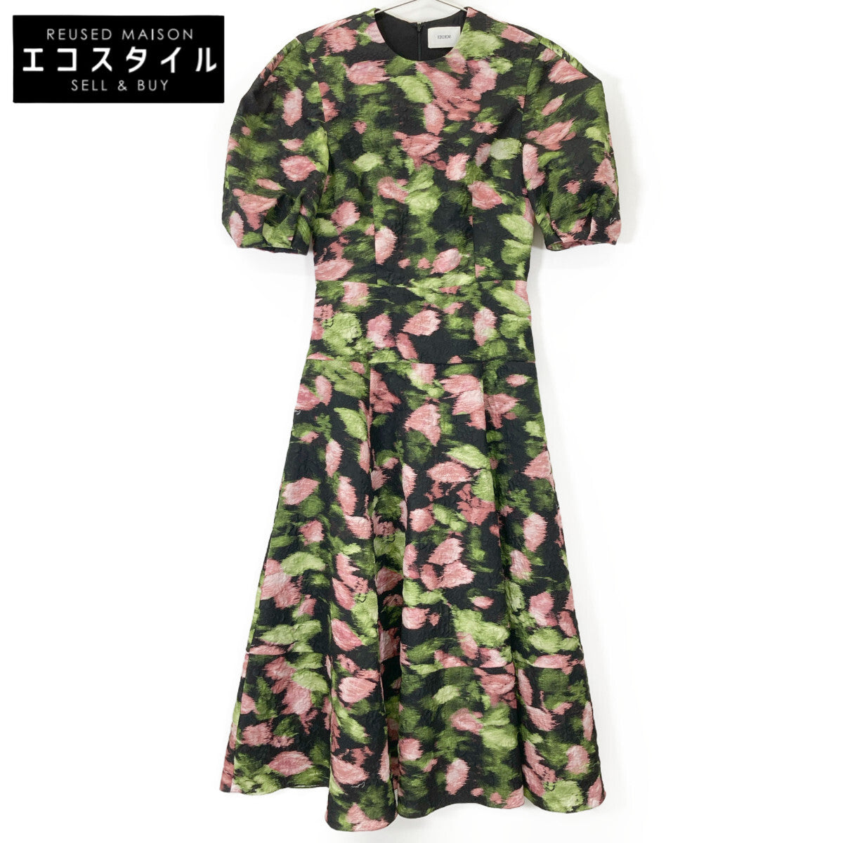 ERDEM F1D914 Black Floral Dress 24FW Dress