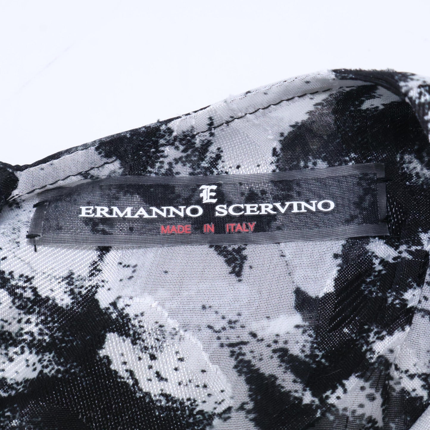 ERMANNO SCERVINO 艾尔曼诺·谢尔维诺 ES9861162 黑白蕾丝花卉无袖连衣裙