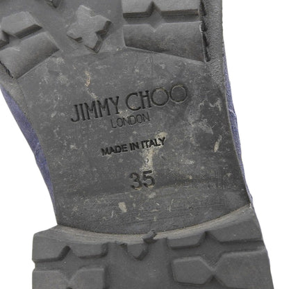JIMMY CHOO 周仰杰 绒面革 机车靴 女士 藏蓝色 35 码 鞋子 35 女士