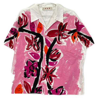 MARNI White 2020 Floral Print Short Sleeve Shirt Top