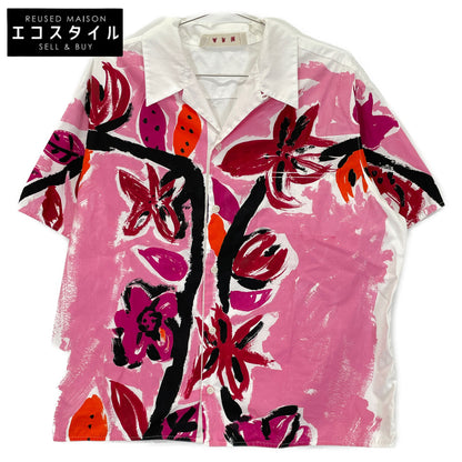 MARNI White 2020 Floral Print Short Sleeve Shirt Top