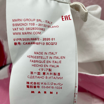 MARNI White 2020 Floral Print Short Sleeve Shirt Top