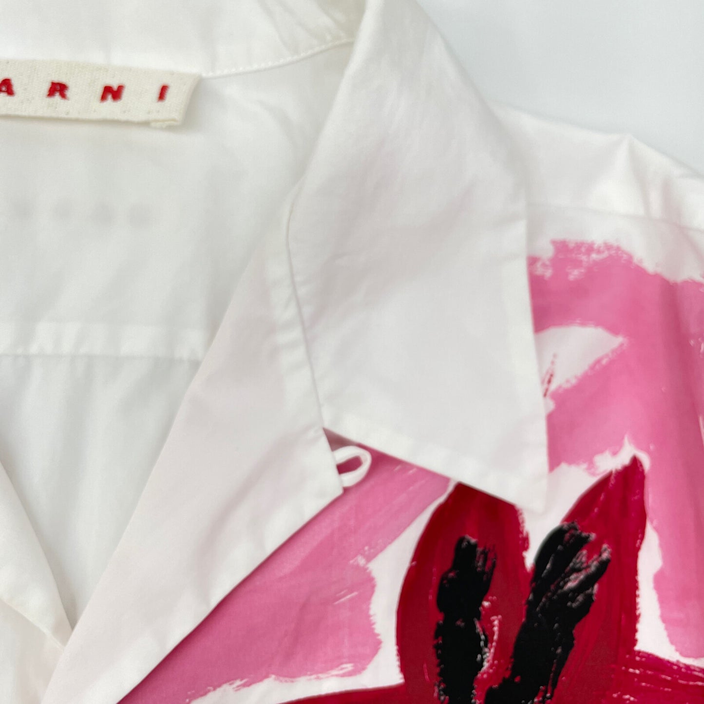 MARNI White 2020 Floral Print Short Sleeve Shirt Top