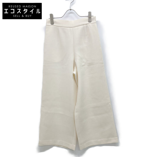 Kiton D42102K05P54 Cream Wool Wide-Leg Trousers Bottoms 38 Women's