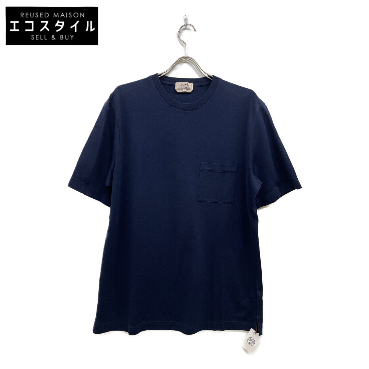 NAVY COTTON POCKET T-SHIRT Top XL Men's