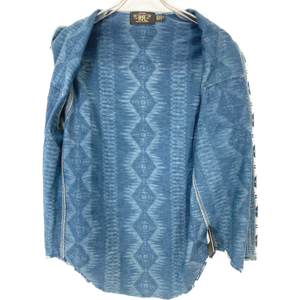 RRL Indigo Native Pattern Concho Button Western Shirt Tops