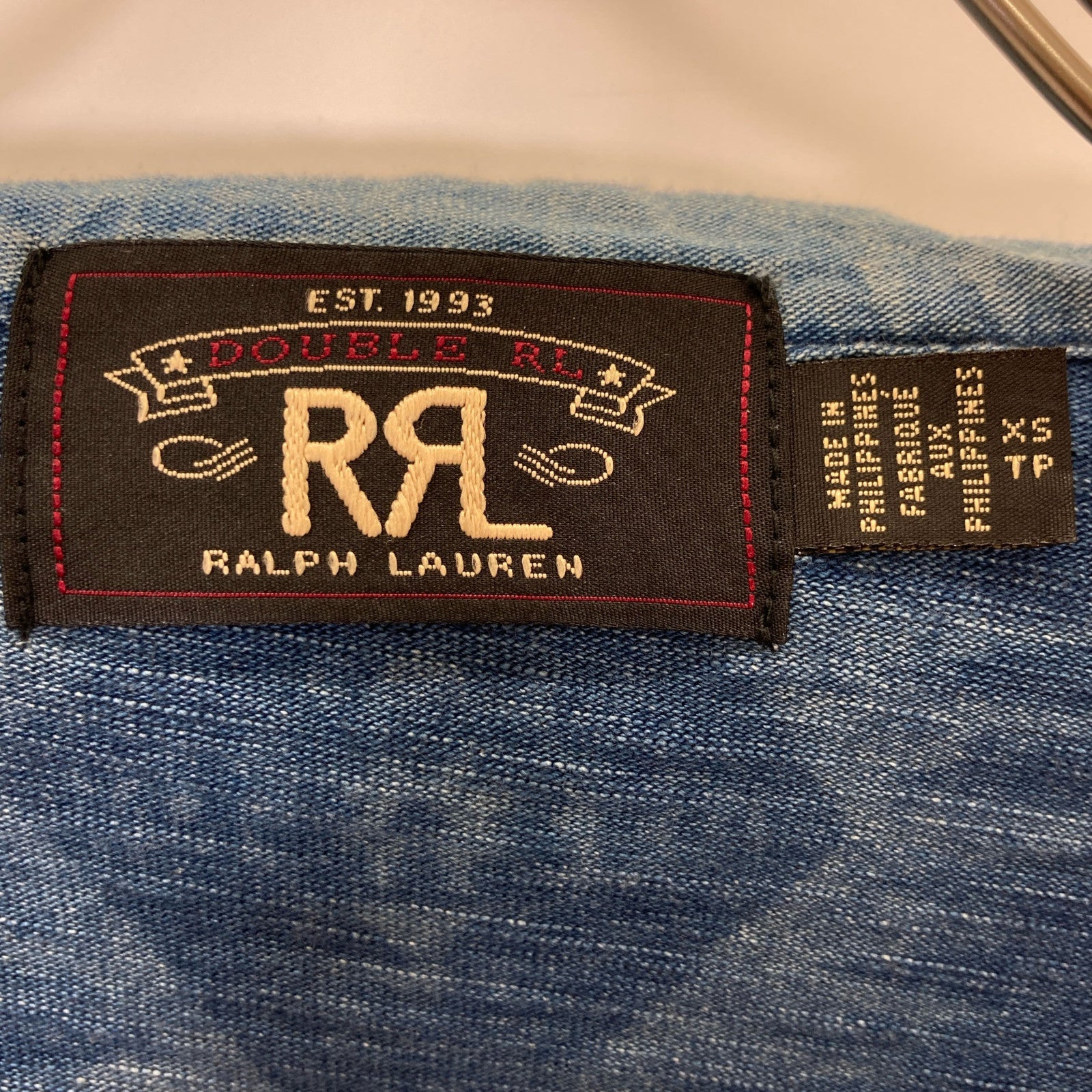RRL Indigo Native Pattern Concho Button Western Shirt Tops