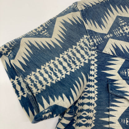 RRL Indigo Native Pattern Concho Button Western Shirt Tops