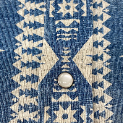 RRL Indigo Native Pattern Concho Button Western Shirt Tops
