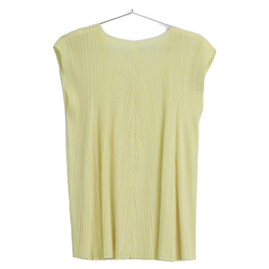 PLEATS PLEASE プリーツプリーズ 21SS PP11-JK203 イエロー ノースリーブ Vネック カットソー トップス