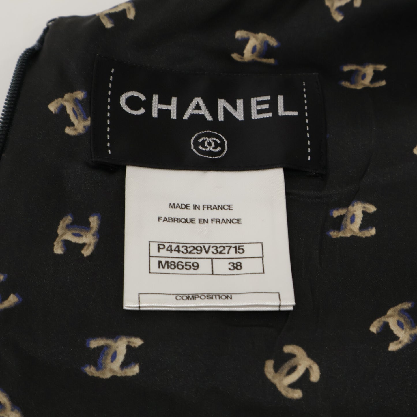 CHANEL 香奈儿 【美品】P44329V32715 双C标志图案真丝100%无袖连衣裙