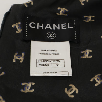 CHANEL 香奈儿 【美品】P44329V32715 双C标志图案真丝100%无袖连衣裙