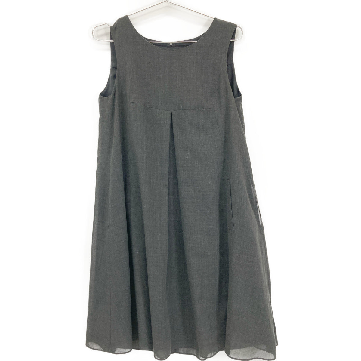 FOXEY NEW YORK 35609 Gray Double Tuck Dress One-Piece 40 Women's