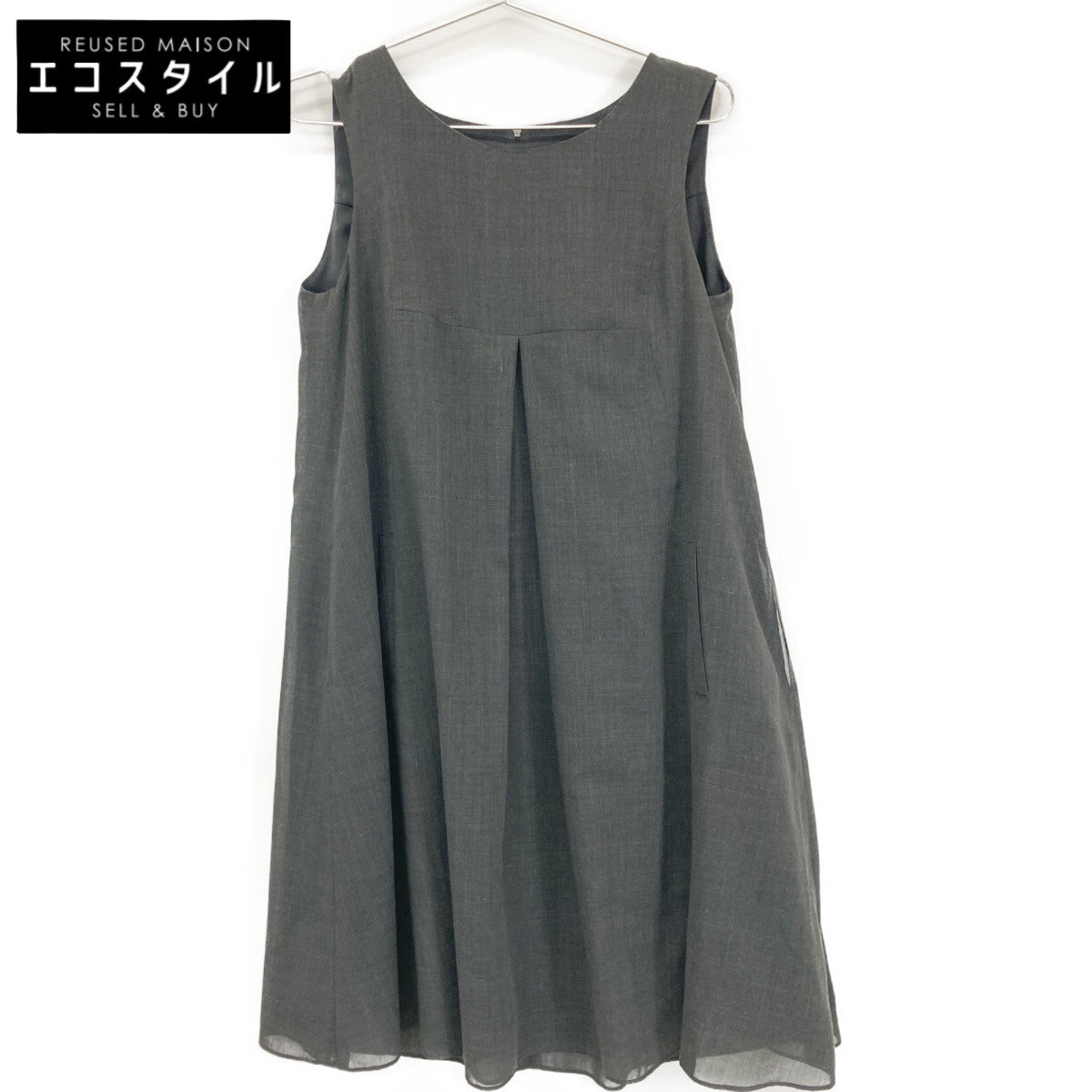 FOXEY NEW YORK 35609 Gray Double Tuck Dress One-Piece 40 Women's