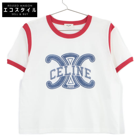CELINE セリーヌ 美品 国内正規 2X58B671Q トリオンフ ロゴ 半袖Tシャツ トップス
