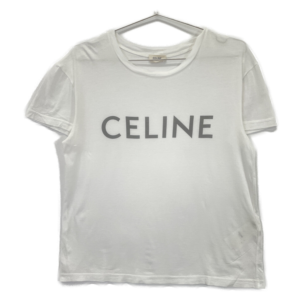 CELINE Celine X237370E White Logo Print T-shirt Dress