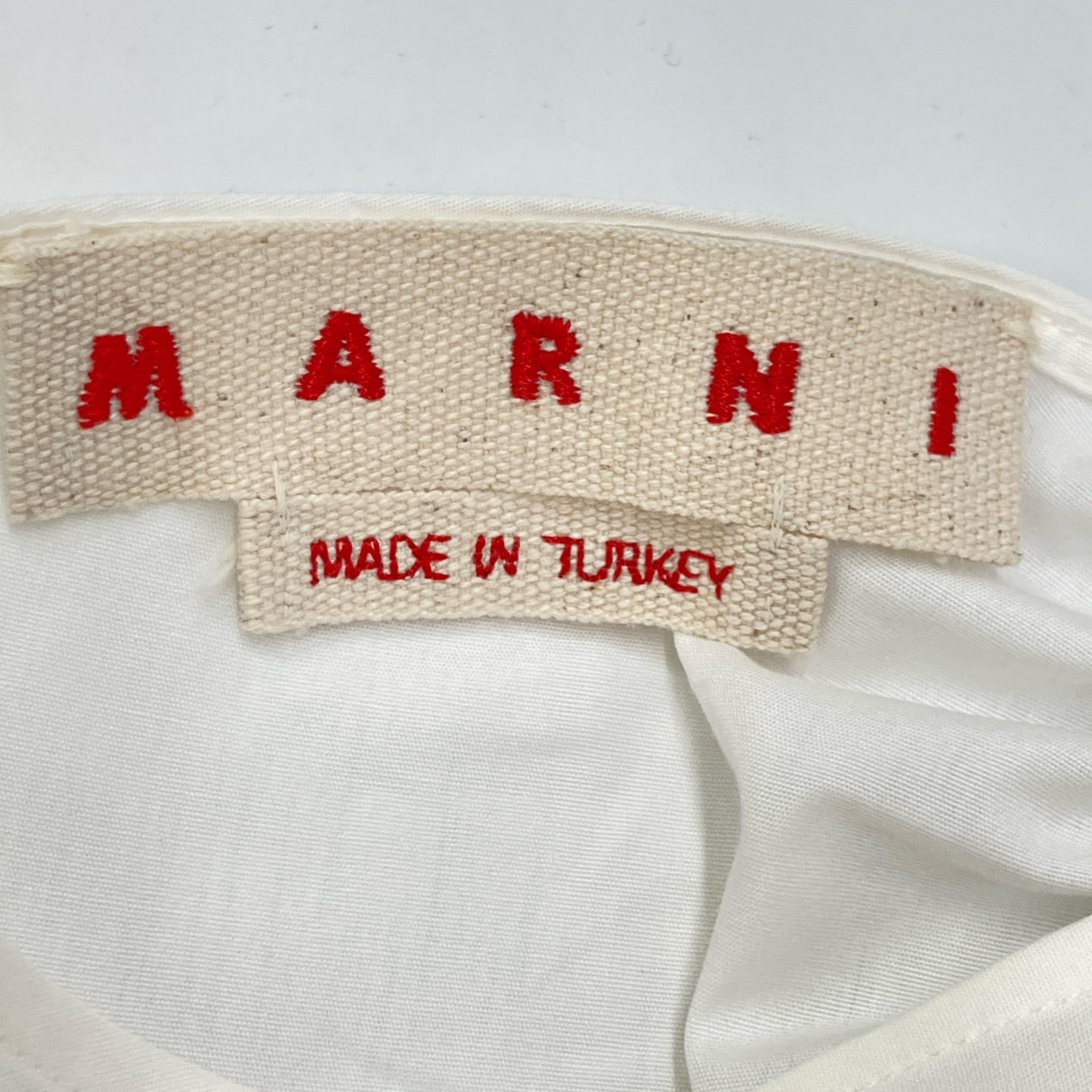 MARNI 2021 White Back Open Crew Neck Short Sleeve Blouse Top