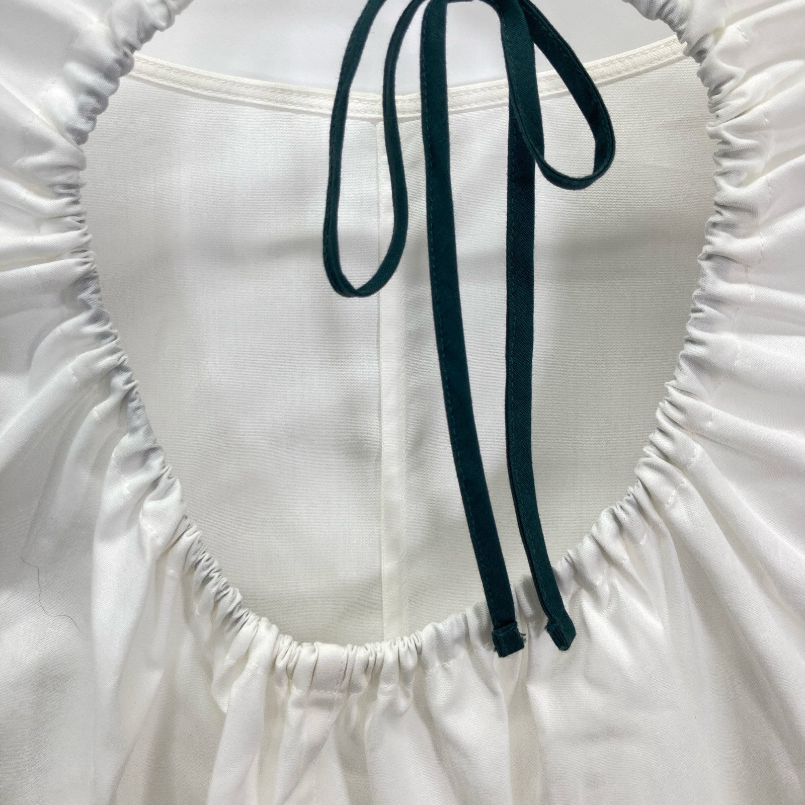 MARNI 2021 White Back Open Crew Neck Short Sleeve Blouse Top