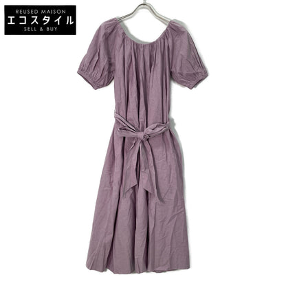 MERLETTE Merlette Purple BASTION CHAMBRAY Puff-Sleeve Belted 2-Way Dress